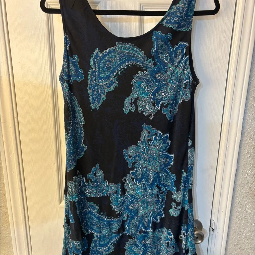 Chico's Black and Blue Patterned Maxi Dress - Picture 7 of 7